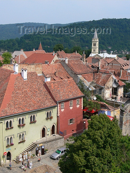 romania67: Sighisoara / Segesvár, Mures county, Transylvania, Romania: Venetian House and Museum Square - citadel roof tops seen from the clock tower - UNESCO world heritage site - Vedere din Turnul cu Ceas - Cetatea - photo by J.Kaman - (c) Travel-Images.com - Stock Photography agency - Image Bank