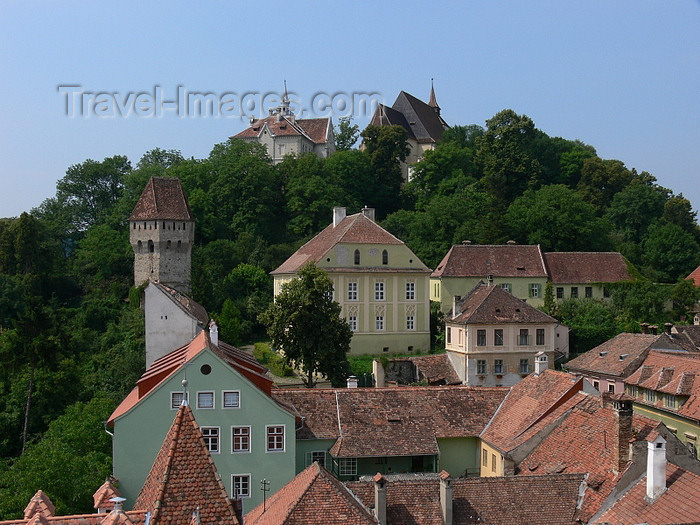 romania71: Sighisoara / Segesvár, Mures county, Transylvania, Romania: hill above the citadel with the Tin Coaters Tower - Turnul Cositorarilor - UNESCO listed town - photo by J.Kaman - (c) Travel-Images.com - Stock Photography agency - Image Bank