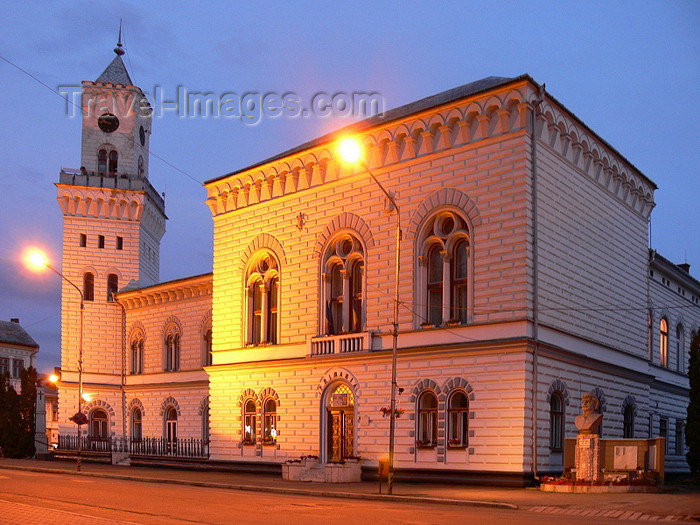 romania80: Vatra Dornei, Suceava county, Romania: Town Hall at night - Primaria Municipul - str. Mihai Eminescu - photo by J.Kaman - (c) Travel-Images.com - Stock Photography agency - Image Bank