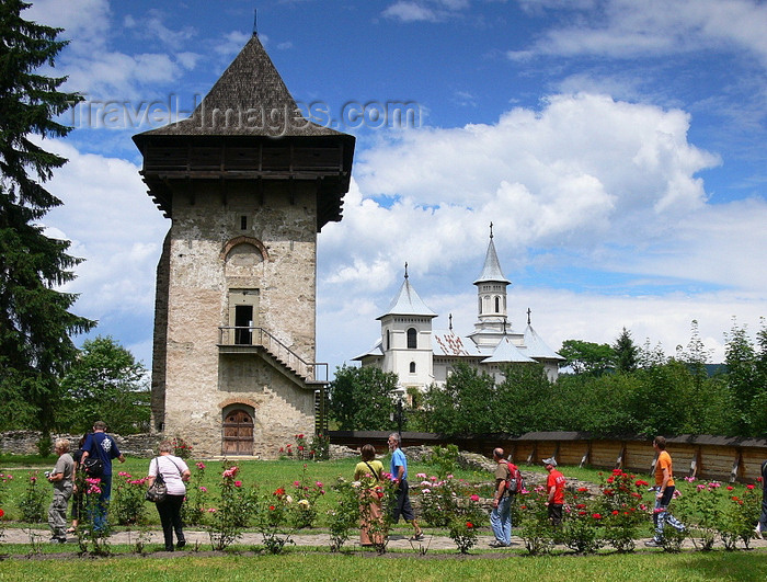 romania84: Gura Humorului area, Suceava county, southern Bukovina, Romania: tower at the Humor Monastery - dedicated to the Dormition of Virgin Mary, the Theotokos - photo by J.Kaman - (c) Travel-Images.com - Stock Photography agency - Image Bank