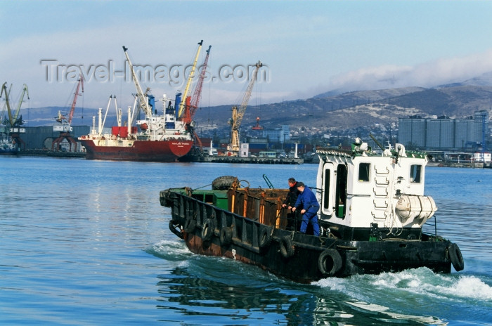 russia392: Russia - Novorossisk - Krasnodar kray: barge in the harbour - photo by V.Sidoropolev - (c) Travel-Images.com - Stock Photography agency - Image Bank