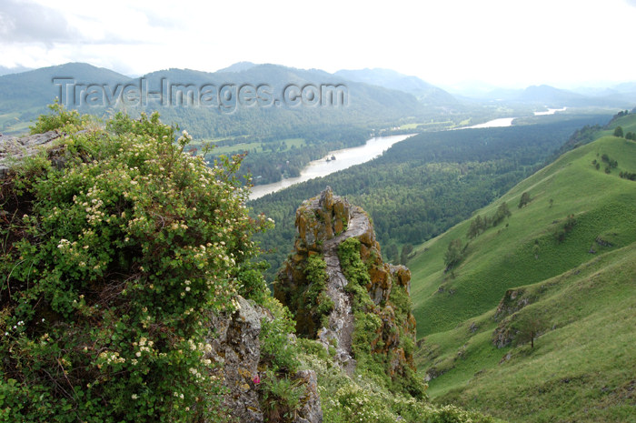 russia489: Russia - Altai republic, near village Maima, mountain "Chertov palec" (Devil's finger), Katun river - photo by M.Kazantsev - (c) Travel-Images.com - Stock Photography agency - Image Bank