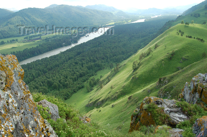 russia490: Russia - Altai republic, near village Maima, mountain "Chertov palec" (Devil's finger), Katun river - photo by M.Kazantsev - (c) Travel-Images.com - Stock Photography agency - Image Bank