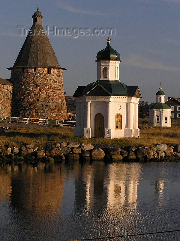 russia624: Russia - Solovetsky islands: Monastery tower and chappels - reflection - photo by J.Kaman - (c) Travel-Images.com - Stock Photography agency - Image Bank