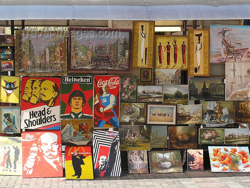 russia663: Russia - Moscow: Arbat - art, advertising and propaganda - photo by J.Kaman - (c) Travel-Images.com - Stock Photography agency - Image Bank