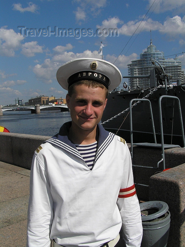 russia723: Russia - St Petersburg: sailor at Cruiser Aurora - photo by J.Kaman - (c) Travel-Images.com - Stock Photography agency - Image Bank