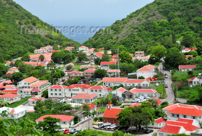 saba16: The Bottom, Saba: town center seen from the road to St. John's - photo by M.Torres - (c) Travel-Images.com - Stock Photography agency - Image Bank