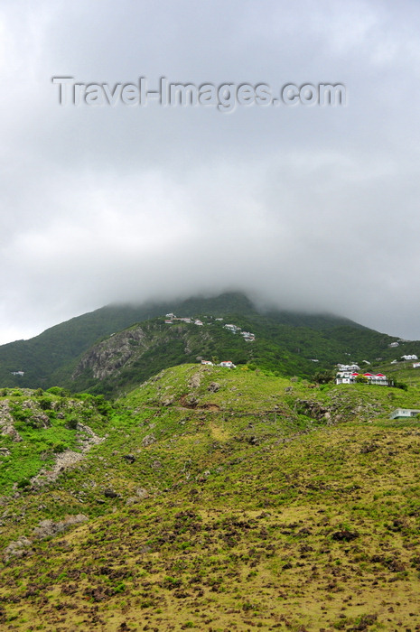 saba18: Hell's Gate / Zion's Hill, Saba: view towards Mount Scenery volcano, only 877 m, but the highest point of the Kingdom of the Netherlands - the island is so wet that it creates its own clouds, and the crest of Mt. Scenery is almost always overcast - photo by M.Torres - (c) Travel-Images.com - Stock Photography agency - Image Bank