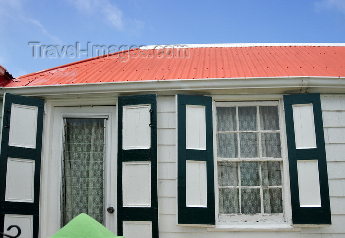 saba27: Windwardside, Saba: creole cottage with green shutters and traditional curtains - photo by M.Torres - (c) Travel-Images.com - Stock Photography agency - Image Bank