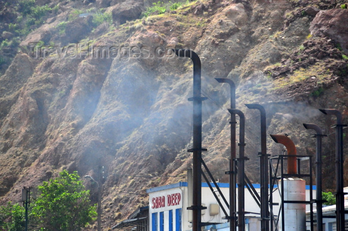 saba42: Fort Bay, Saba: pollution from the diesel generators of Elmer Linzey power plant - operated by GEBE Saba - around-the-clock electricity was established only in 1970 - photo by M.Torres - (c) Travel-Images.com - Stock Photography agency - Image Bank