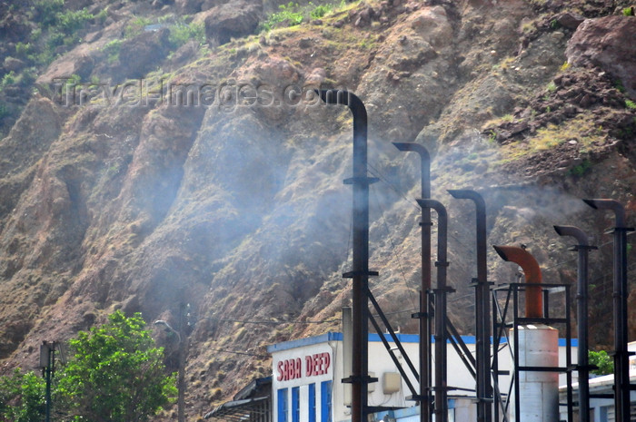 saba42: Fort Bay, Saba: pollution from the diesel generators of Elmer Linzey power plant - operated by GEBE Saba - around-the-clock electricity was established only in 1970 - photo by M.Torres - (c) Travel-Images.com - Stock Photography agency - Image Bank