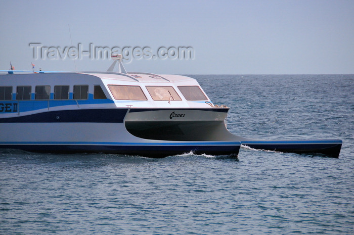 saba44: Fort Bay, Saba: catamaran 'the Edge II' - ferry services to St. Martin and Statia - photo by M.Torres - (c) Travel-Images.com - Stock Photography agency - Image Bank