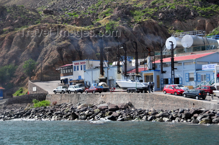 saba47: Fort Bay, Saba: harbour buildings and the Elmer Linzey power plant - photo by M.Torres - (c) Travel-Images.com - Stock Photography agency - Image Bank