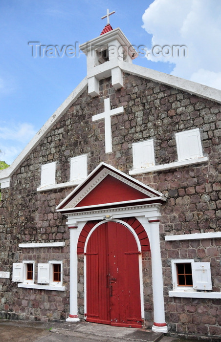 saba58: The Bottom, Saba: Sacred Heart Church - built in 1935 - stone façade - photo by M.Torres - (c) Travel-Images.com - Stock Photography agency - Image Bank