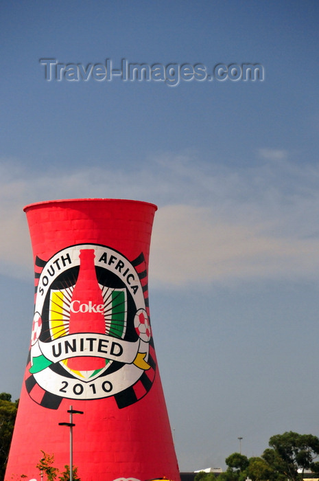 safrica216: Soweto, Johannesburg, Gauteng, South Africa: cooling tower between Soccer City and Nasrec - only remnant of the old coal-fired power station - Coca-Cola ad - Diepkloof - photo by M.Torres - (c) Travel-Images.com - Stock Photography agency - Image Bank