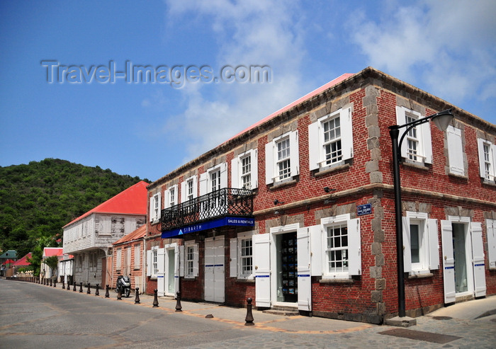 saint-barthelemy58: Gustavia, St. Barts / Saint-Barthélemy: the Brick House - built in 1841, Swedish period - Rue Samuel Fahlberg, corner Rue Victor Hugo - photo by M.Torres - (c) Travel-Images.com - Stock Photography agency - Image Bank