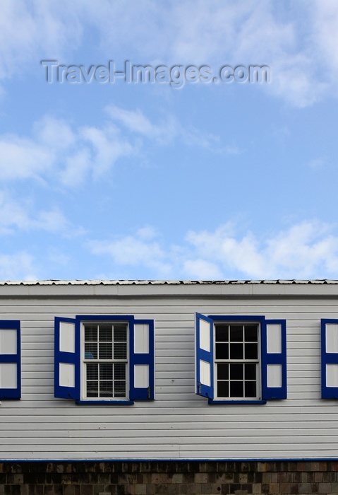 saint-kitts-nevis25: Basseterre, Saint Kitts island, Saint Kitts and Nevis: Caribbean architecture - windows with flat panel shutters - photo by M.Torres - (c) Travel-Images.com - Stock Photography agency - Image Bank