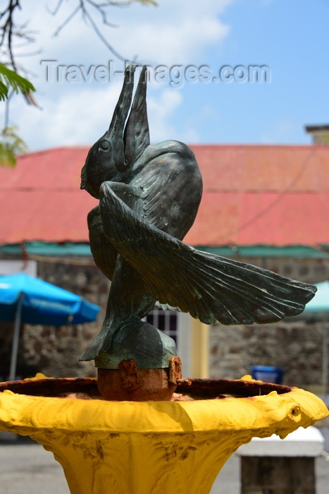 saint-kitts-nevis51: Charlestown, Nevis, St Kitts and Nevis: fountain with pelikan on Main Street - photo by M.Torres - (c) Travel-Images.com - Stock Photography agency - Image Bank