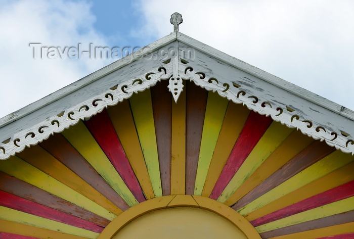 saint-kitts-nevis54: Charlestown, Nevis, St Kitts and Nevis: the colorful Caribbean architecture - detail of a gable with ornate eaves - photo by M.Torres - (c) Travel-Images.com - Stock Photography agency - Image Bank