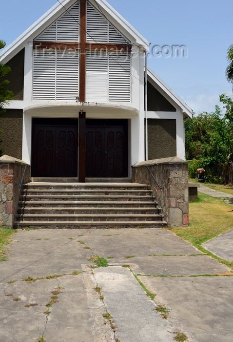 saint-kitts-nevis66: Charlestown, Nevis, St Kitts and Nevis: facade of Saint Theresa Catholic church on Main Rd - Creole architecture - photo by M.Torres - (c) Travel-Images.com - Stock Photography agency - Image Bank