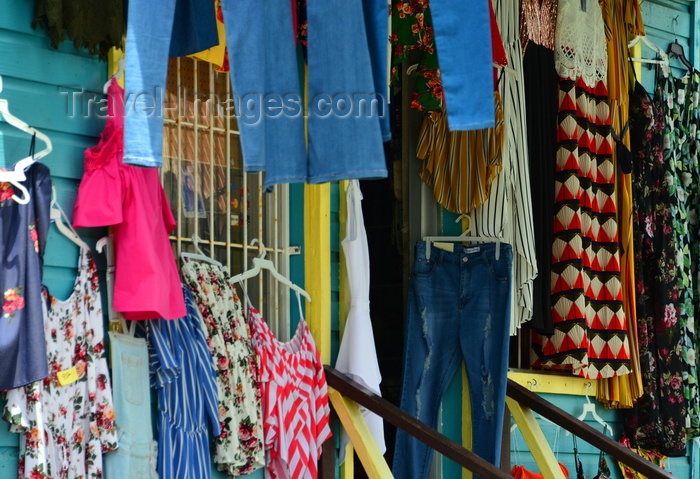 saint-kitts-nevis69: Charlestown, Nevis, St Kitts and Nevis: outside a small fashion shop - photo by M.Torres - (c) Travel-Images.com - Stock Photography agency - Image Bank