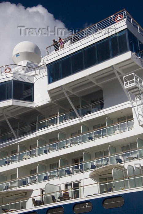 saint-martin45: Sint-Maarten - Pointe Blanche: cruise ship - balconies - photo by D.Smith - (c) Travel-Images.com - Stock Photography agency - Image Bank