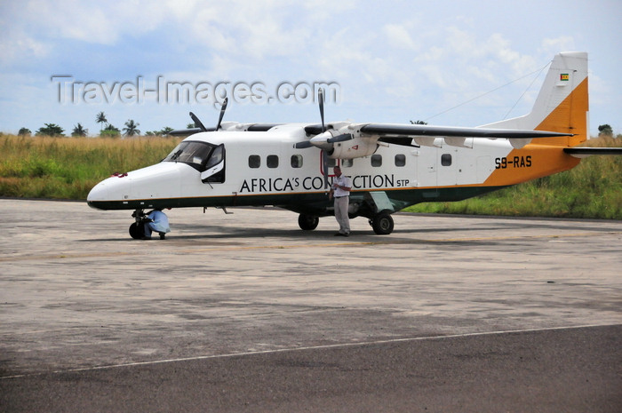 sao-tome201: São Tomé, Água Grande district, São Tomé and Príncipe / STP: Africa's Connection Dornier 228-201 cn8068 S9-RAS - São Tomé International Airport / Aeroporto Internacional de São Tomé - photo by M.Torres - (c) Travel-Images.com - Stock Photography agency - Image Bank