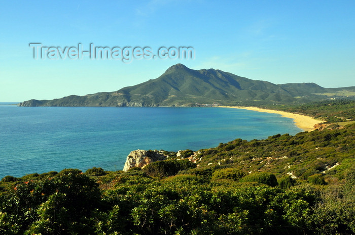 sardinia130: Portixeddu, Fluminimaggiore, Carbonia-Iglesias province, Sardinia / Sardegna / Sardigna: the beach and Cape Pecora - photo by M.Torres - (c) Travel-Images.com - Stock Photography agency - Image Bank