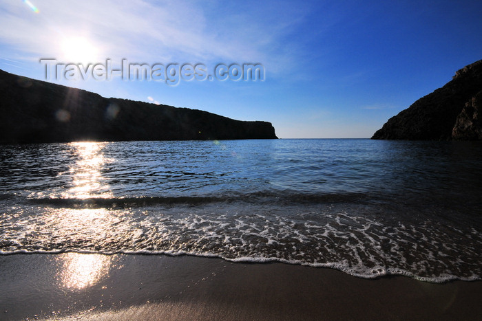 sardinia135: Cala Domestica, Buggerru, Sardinia / Sardegna / Sardigna: beach and sun - until the 1950s this was a port used by the mines in the area - photo by M.Torres - (c) Travel-Images.com - Stock Photography agency - Image Bank