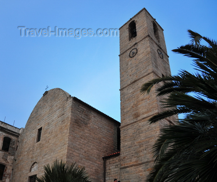 sardinia14: Olbia / Terranoa / Tarranoa, Olbia-Tempio province, Sardinia / Sardegna / Sardigna: under the tower of St. Paul's church - chiesa di san Paolo - photo by M.Torres - (c) Travel-Images.com - Stock Photography agency - Image Bank