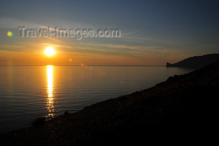 sardinia145: Nebida, Sardinia / Sardegna / Sardigna: sunset on the Gonnesa gulf, looking towards Porto Flavia - Mediterranean sea - photo by M.Torres - (c) Travel-Images.com - Stock Photography agency - Image Bank