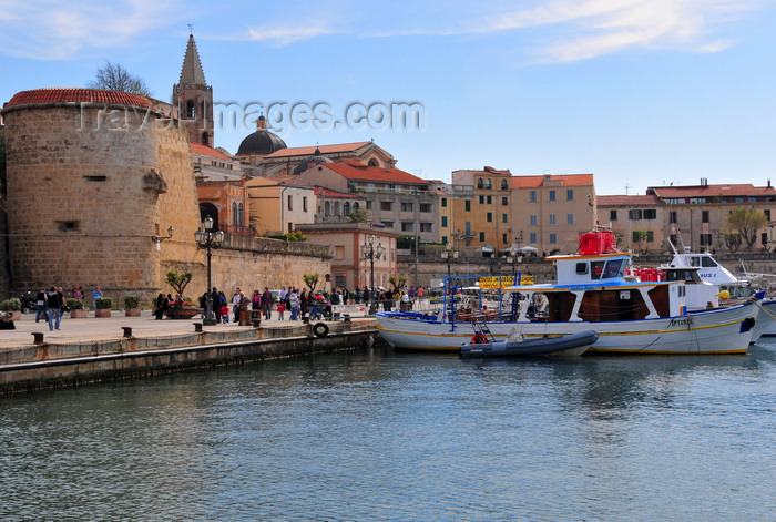 sardinia149: Alghero / L'Alguer, Sassari province, Sardinia / Sardegna / Sardigna: Terra della Maddalena / Torre di Garibaldi and the old port - Porto Antico - photo by M.Torres - (c) Travel-Images.com - Stock Photography agency - Image Bank