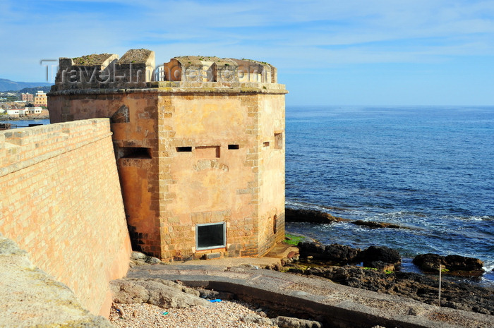 sardinia170: Alghero / L'Alguer, Sassari province, Sardinia / Sardegna / Sardigna: octagonal defensive tower near the sea wall - Torre San Giacomo / Torre dei Cani - photo by M.Torres - (c) Travel-Images.com - Stock Photography agency - Image Bank