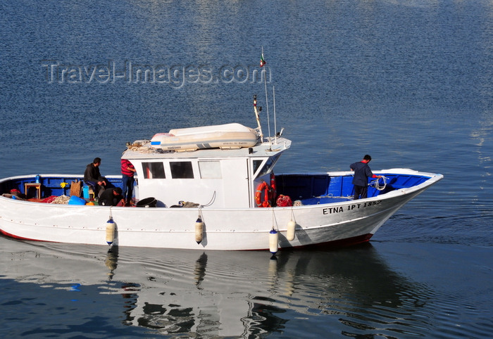sardinia180: Alghero / L'Alguer, Sassari province, Sardinia / Sardegna / Sardigna: fishing boat in the Porto Antico - the 'Etna' - photo by M.Torres - (c) Travel-Images.com - Stock Photography agency - Image Bank