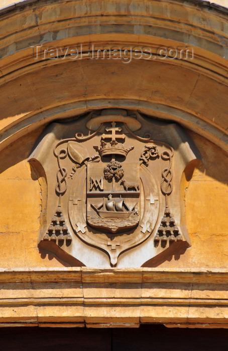 sardinia193: Sassari / Tàthari , Sassari province, Sardinia / Sardegna / Sardigna: coat of arms - church of San Giuseppe - Via Giorgio Asproni - photo by M.Torres - (c) Travel-Images.com - Stock Photography agency - Image Bank