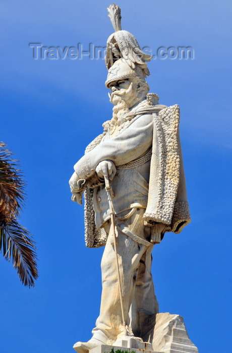 sardinia201: Sassari / Tàthari , Sassari province, Sardinia / Sardegna / Sardigna: Piazza d' Italia - statue of Vittorio Emanuele II in a Prussian posture - first of King of a united Italy - photo by M.Torres - (c) Travel-Images.com - Stock Photography agency - Image Bank