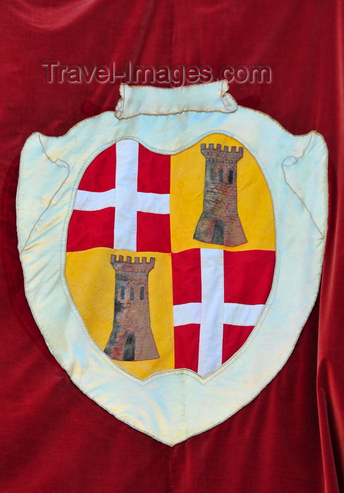 sardinia227: Sassari / Tàthari , Sassari province, Sardinia / Sardegna / Sardigna: the city's coat of arms - balcony of the City Hall - Palace of the Duke of Asinara - stemma - photo by M.Torres - (c) Travel-Images.com - Stock Photography agency - Image Bank