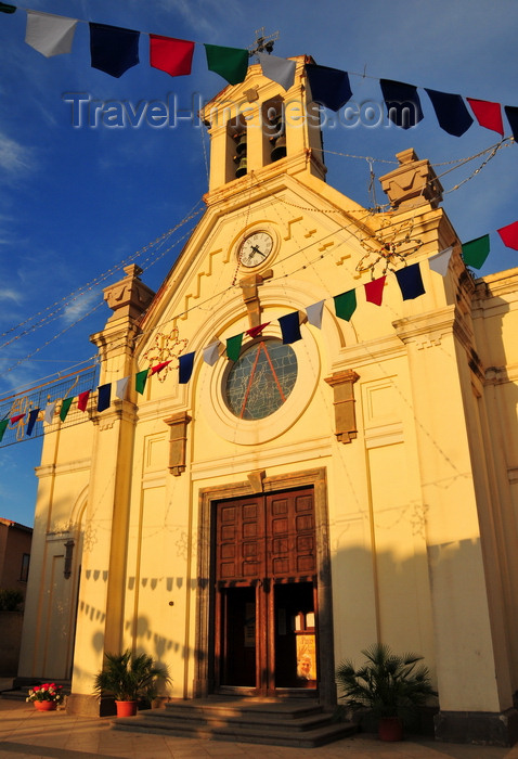 sardinia249: Pula, Cagliari province, Sardinia / Sardegna / Sardigna: Chiesa di San Giovanni Battista - built in 1899 - piazza Giovanni XXIII - photo by M.Torres - (c) Travel-Images.com - Stock Photography agency - Image Bank