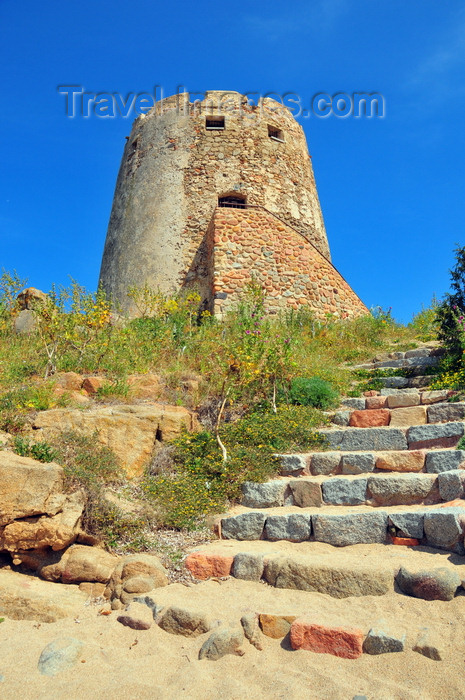 sardinia25: Bari Sardo, Ogliastra province, Sardinia / Sardegna / Sardigna: Torre di Bari - stairs to the Aragonese tower - photo by M.Torres - (c) Travel-Images.com - Stock Photography agency - Image Bank