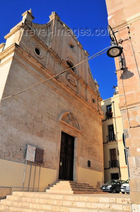 sardinia306: Cagliari, Sardinia / Sardegna / Sardigna: former synagogue, now the Basilica of the Holy Cross - Piazzetta Santa Croce, Santa Croce bastion - Order of Saints Maurice and Lazarus - Jewish quarter / Giudaria - Basilica di Santa Croce - quartiere Castello - photo by M.Torres - (c) Travel-Images.com - Stock Photography agency - Image Bank