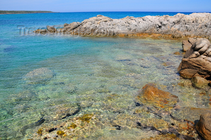 sardinia31: Bari Sardo, Ogliastra province, Sardinia / Sardegna / Sardigna: Torre di Bari - beach and the crystal clear waters of the Tyrrhenian Sea - photo by M.Torres - (c) Travel-Images.com - Stock Photography agency - Image Bank