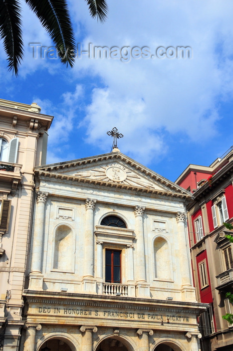 sardinia336: Cagliari, Sardinia / Sardegna / Sardigna: Via Roma - neo-classical façade of the church of San Francesco di Paola, formerly known as San Francesco al Molo - Order of the Minims - Chiesa di San Francesco da Paola - 1643 - quartiere Marina - photo by M.Torres - (c) Travel-Images.com - Stock Photography agency - Image Bank