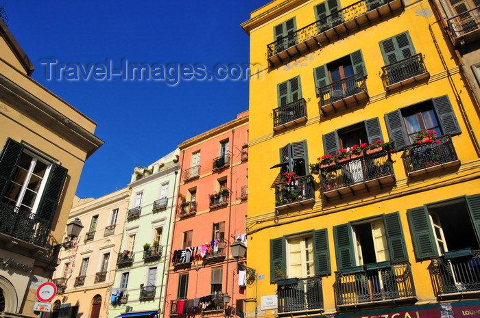 sardinia361: Cagliari, Sardinia / Sardegna / Sardigna: buildings of Scalette Santa Chiara, seen from Piazza Yenne - quartiere di Stampace - photo by M.Torres - (c) Travel-Images.com - Stock Photography agency - Image Bank