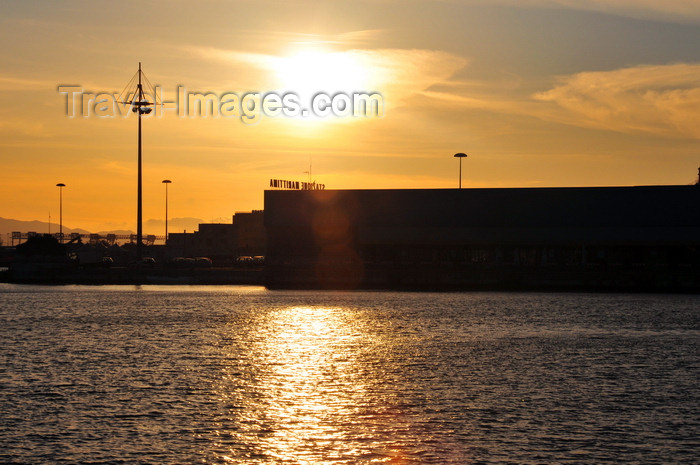 sardinia368: Cagliari, Sardinia / Sardegna / Sardigna: Maritime Terminal at sunset - inner harbour - Molo della Sanità - Stazione marittima - Calata Roma - quartiere Marina - photo by M.Torres - (c) Travel-Images.com - Stock Photography agency - Image Bank