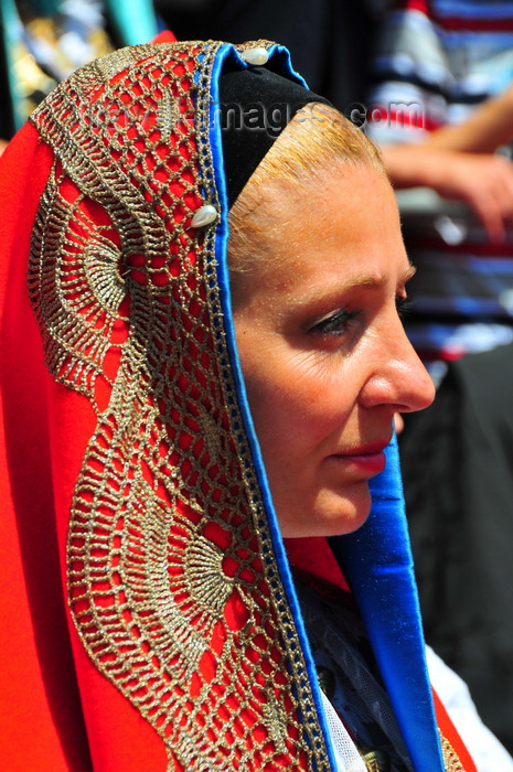 sardinia397: Cagliari, Sardinia / Sardegna / Sardigna: Feast of Sant'Efisio / Sagra di Sant'Efisio - woman in traditional attire - photo by M.Torres - (c) Travel-Images.com - Stock Photography agency - Image Bank