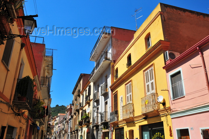 sardinia95: Iglesias /  Igrèsias, Carbonia-Iglesias province, Sardinia / Sardegna / Sardigna: façades on Via Cagliari - photo by M.Torres - (c) Travel-Images.com - Stock Photography agency - Image Bank