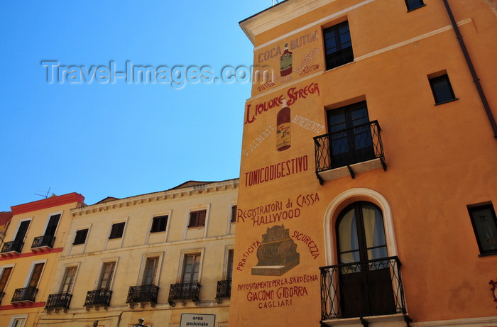 sardinia99: Iglesias /  Igrèsias, Carbonia-Iglesias province, Sardinia / Sardegna / Sardigna: façade with painted ads - photo by M.Torres - (c) Travel-Images.com - Stock Photography agency - Image Bank