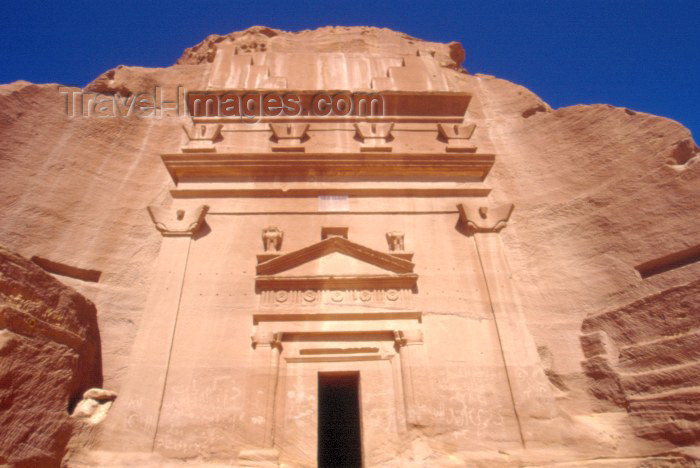 saudi-arabia116: Saudi Arabia - Madain Salah  / Madain Saleh: Nabatean tomb entrance - Unesco world heritage site - photo by F.Rigaud - (c) Travel-Images.com - Stock Photography agency - Image Bank