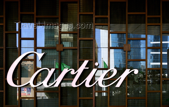 saudi-arabia180: Riyadh, Saudi Arabia: Cartier jewelry store window - Kingdom tower, reflection of façades on Olaya Street - photo by M.Torres - (c) Travel-Images.com - Stock Photography agency - Image Bank