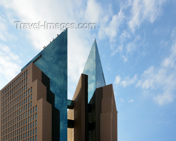 saudi-arabia193: Riyadh, Saudi Arabia: sharp angles of the Abraj Atta'awuneya twin towers, NCCI Insurance Building - architecture by Omrania - King Fahd Road, Al Olaya - photo by M.Torres - (c) Travel-Images.com - Stock Photography agency - Image Bank